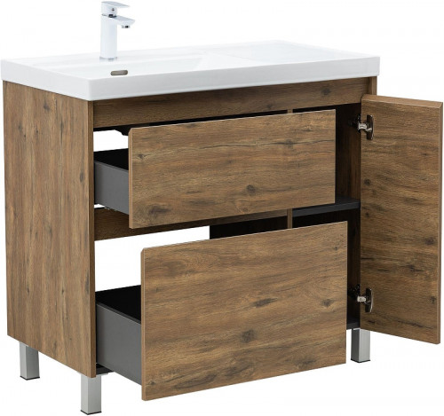 Тумба под раковину Aquanet Nova Lite 2.0 90 L 346346 цвет Дуб рустикальный
