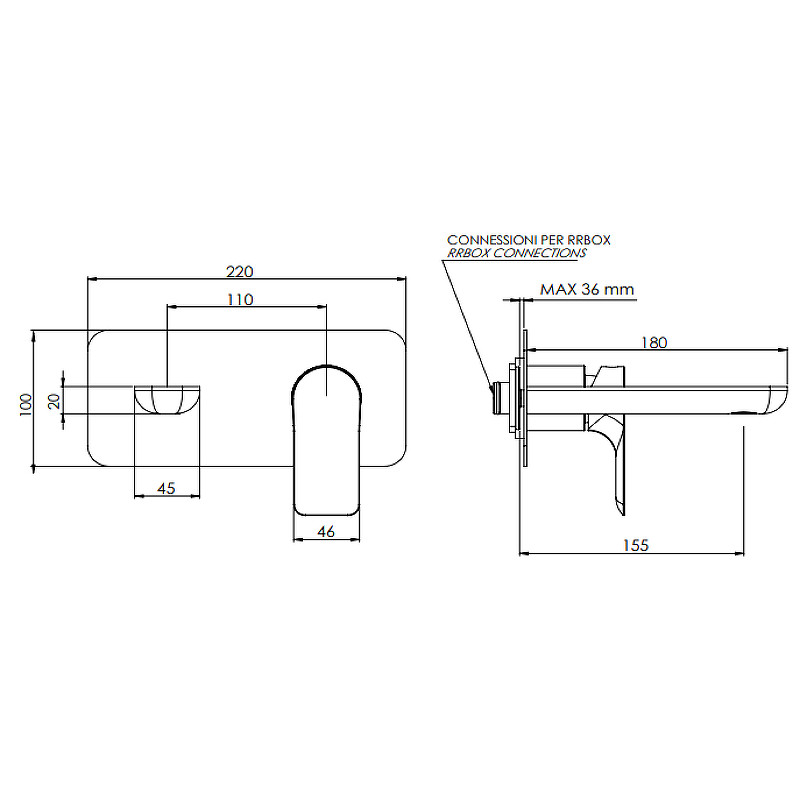 Смеситель для раковины Remer Infinity i15KB Хром латунь встраиваемый