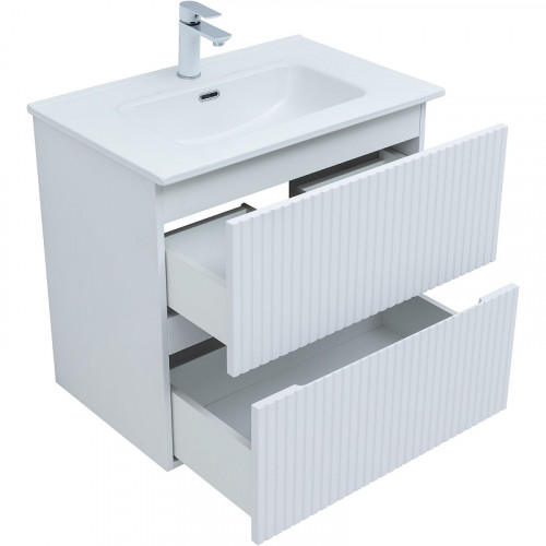 Тумба под раковину Aquanet Джейн 70 313285 подвесная Белая матовая МДФ / ЛДСП