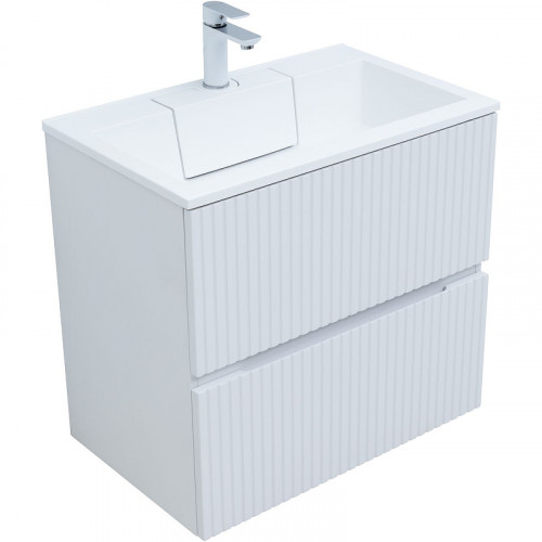 Тумба под раковину Aquanet Джейн 70 313285 подвесная Белая матовая МДФ / ЛДСП