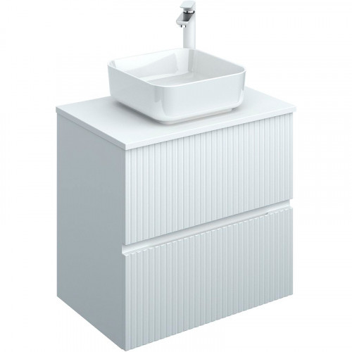 Тумба под раковину Aquanet Джейн 70 313285 подвесная Белая матовая МДФ / ЛДСП