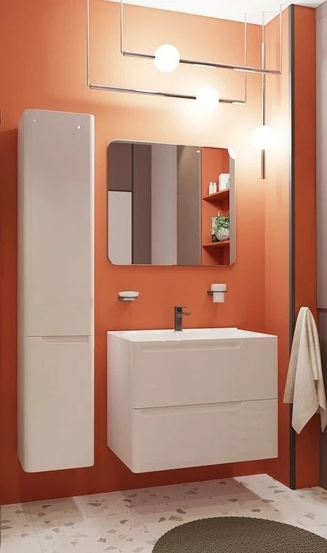 Шкаф пенал Эстет Kare Luxe 35 L ФР-00006001 подвесной Белый МДФ / ЛДСП