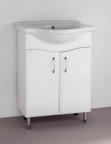 Тумба под раковину Style Line Эко Волна 9 Байкал 60 Белый глянец МДФ / ЛДСП