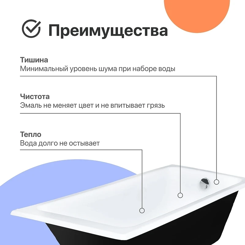 Чугунная ванна DIWO Кострома 150х70 цвет Белый