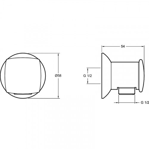 Шланговое подключение Jacob Delafon E11627-CP Хром латунь на стену