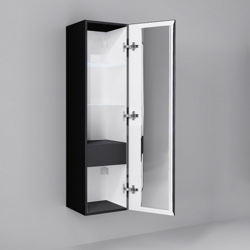 Шкаф пенал Jorno Strong 33 Str.04.130/P/A подвесной Антрацит МДФ / ЛДСП