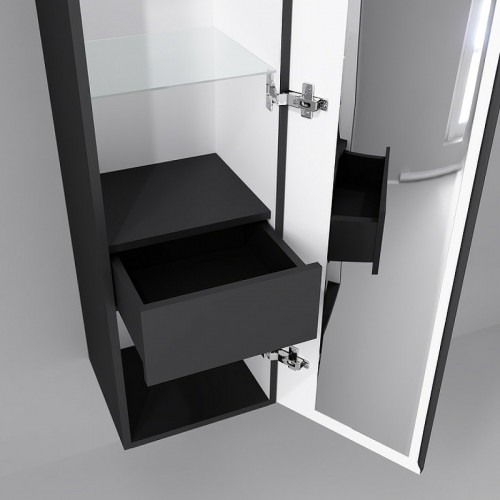 Шкаф пенал Jorno Strong 33 Str.04.130/P/A подвесной Антрацит МДФ / ЛДСП