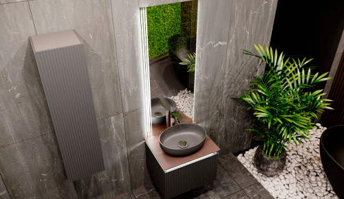 Шкаф пенал Jorno Strong 33 Str.04.130/P/A подвесной Антрацит МДФ / ЛДСП