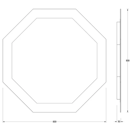 Зеркало Evoform Ledshine 80x80 BY 2505 с подсветкой 25.5 W - без выключателя - нейтральный белый свет стекло