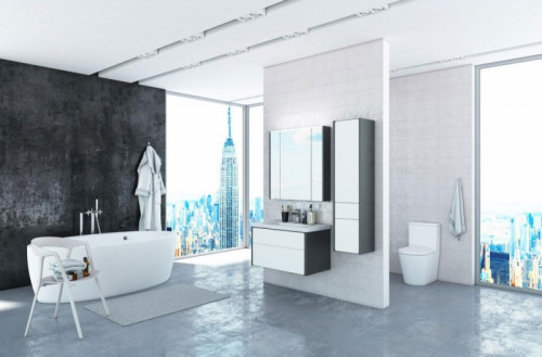 Тумба под раковину Roca Ronda 80 ZRU9302965 подвесная Белый глянец Антрацит