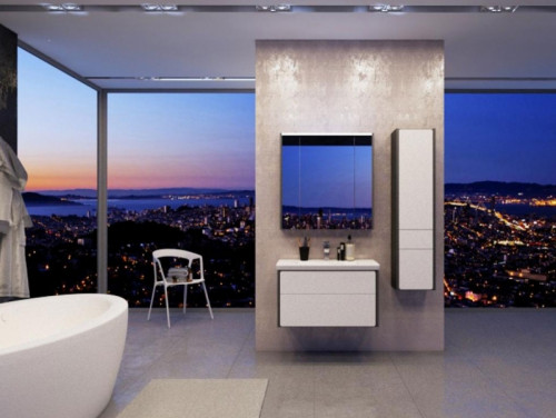 Тумба под раковину Roca Ronda 80 ZRU9302965 подвесная Белый глянец Антрацит