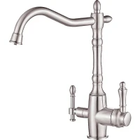 Смеситель для кухни ZorG Steel Hammer SH 812 SATIN Сатин латунь на столешницу