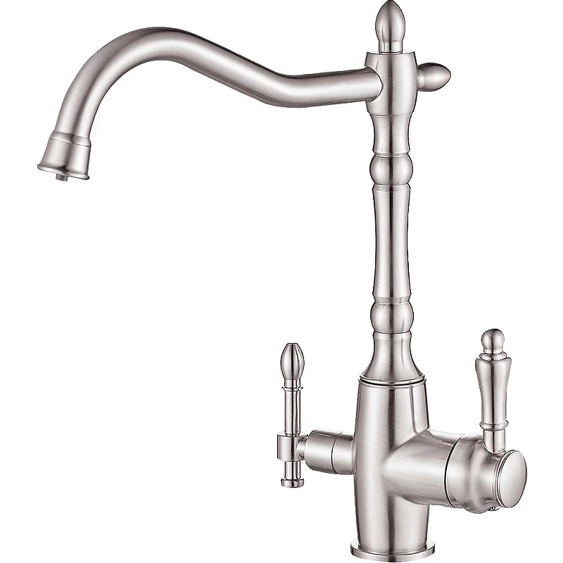 Смеситель для кухни ZorG Steel Hammer SH 812 SATIN Сатин латунь на столешницу