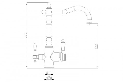 Смеситель для кухни ZorG Steel Hammer SH 812 SATIN Сатин латунь на столешницу