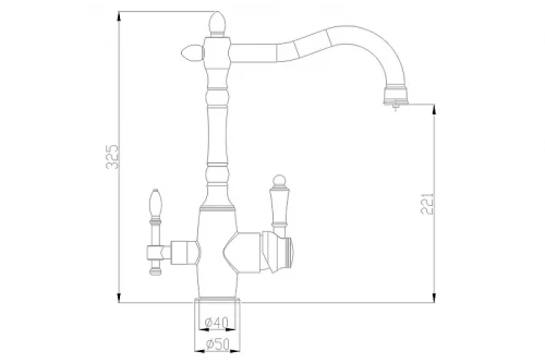 Смеситель для кухни ZorG Steel Hammer SH 812 SATIN Сатин латунь на столешницу