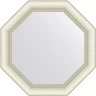 Зеркало Evoform Octagon 51x51 BY 7430 в багетной раме - Белый с серебром 60 мм