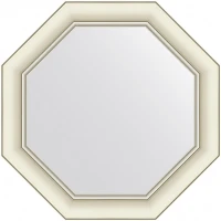 Зеркало Evoform Octagon 51x51 BY 7430 в багетной раме - Белый с серебром 60 мм