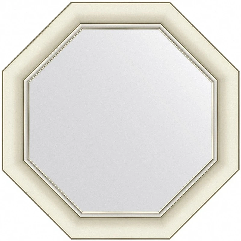 Зеркало Evoform Octagon 51x51 BY 7430 в багетной раме - Белый с серебром 60 мм