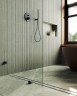 Душевая перегородка Maybah Glass MGD-259-6 790x1950 коннектор стена-стекло Черный стекло прозрачное