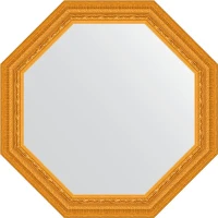 Зеркало Evoform Octagon 75х75 BY 3765 в багетной раме - Сусальное золото 80 мм стекло