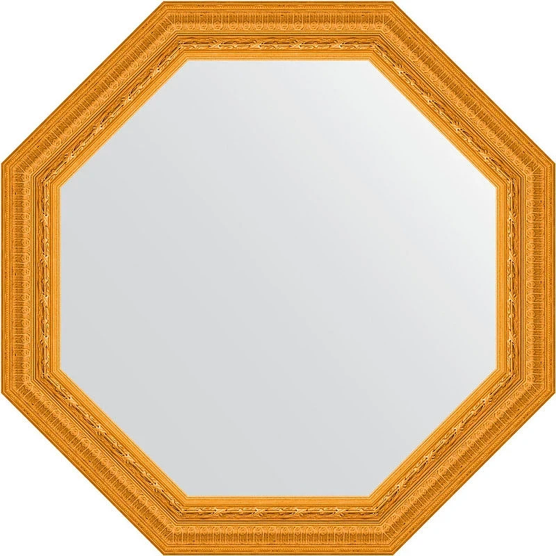 Зеркало Evoform Octagon 75х75 BY 3765 в багетной раме - Сусальное золото 80 мм стекло