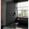 Душевая перегородка Maybah Glass MGD-693-5у 890x1950 в узком профиле Хром матовый стекло графитовое