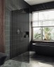 Душевая перегородка Maybah Glass MGD-693-5у 890x1950 в узком профиле Хром матовый стекло графитовое