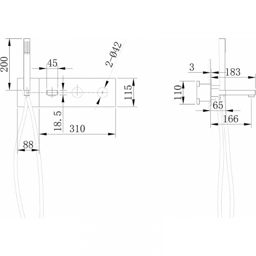 Смеситель для ванны Abber Rund AF8730 Хром латунь встраиваемый