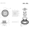 Душевой трап AM.PM MasterFlow 10 W01BD-P11-010-01BM с Черной матовой решеткой Cut Gradient