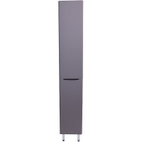 Шкаф пенал Style Line Бергамо 30 L СС-00002327 с бельевой корзиной Серый антискрейтч МДФ / ЛДСП