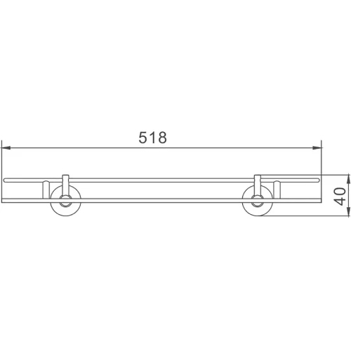 Стеклянная полка Haiba HB1707-1 Хром