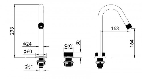 Смеситель для раковины Black&amp;White Gravity GF-7108-GM 7108GM цвет Оружейная сталь