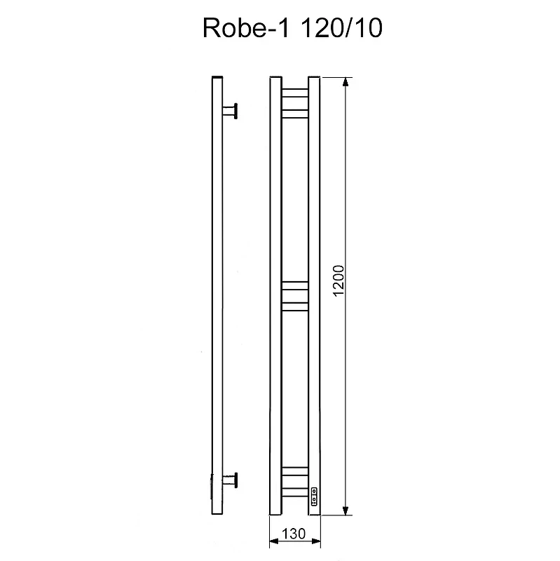 Электрический полотенцесушитель Ника Step Robe-1 120/10 Черный матовый нержавеющая сталь