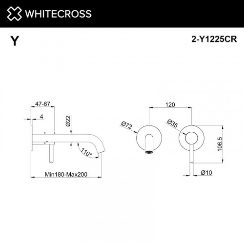 Смеситель для раковины Whitecross Y chrome 2-Y1225CR цвет Хром