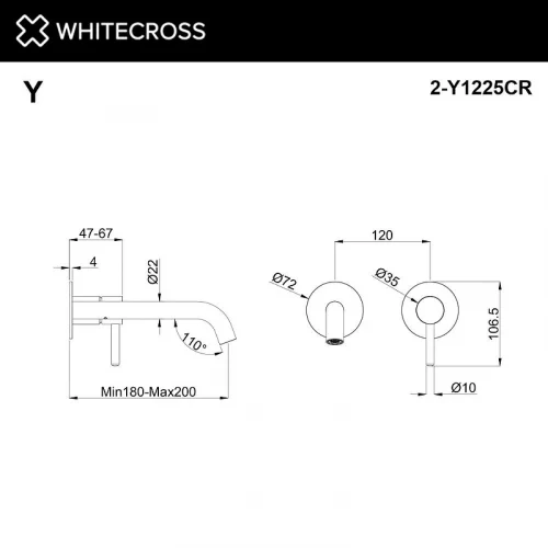 Смеситель для раковины Whitecross Y chrome 2-Y1225CR цвет Хром