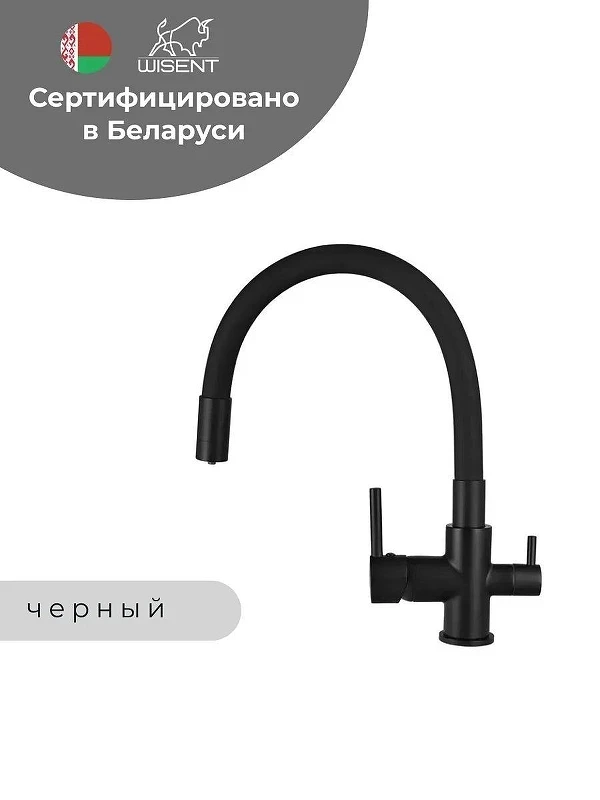 Смеситель для кухни Wisent W4255B-2 цвет Черный