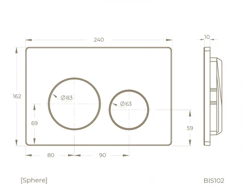 Клавиша смыва Knotlor Sphere BIS102BL цвет Черный матовый