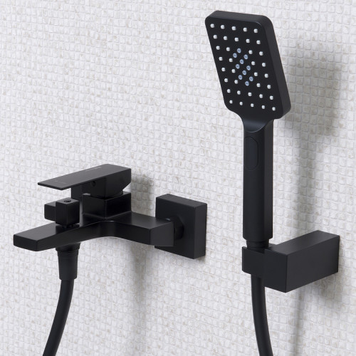 Смеситель для ванны WasserKRAFT Abens 2001 Чёрный матовый на стену