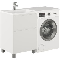 Тумба с раковиной Creto Cafor 120 L 19-W120L Белый глянец МДФ / ЛДСП