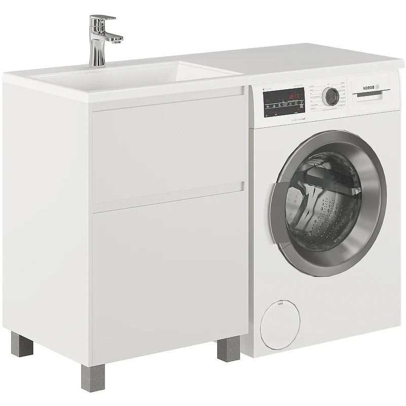 Тумба с раковиной Creto Cafor 120 L 19-W120L Белый глянец МДФ / ЛДСП