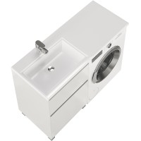 Тумба с раковиной Creto Cafor 120 L 19-W120L Белый глянец МДФ / ЛДСП