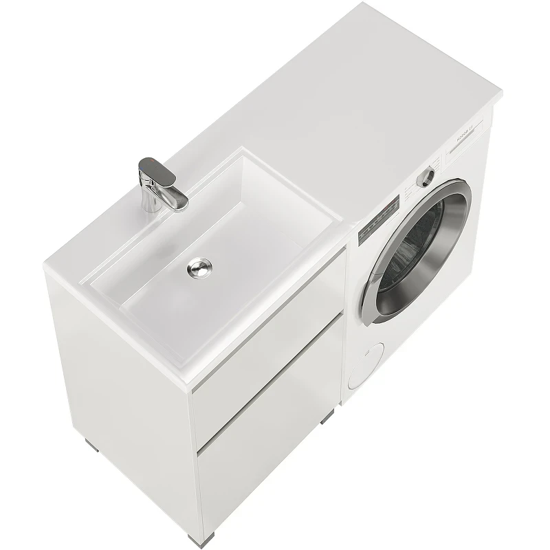 Тумба с раковиной Creto Cafor 120 L 19-W120L Белый глянец МДФ / ЛДСП