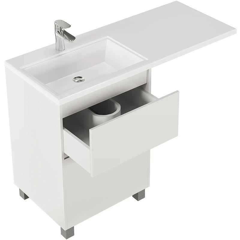 Тумба с раковиной Creto Cafor 120 L 19-W120L Белый глянец МДФ / ЛДСП