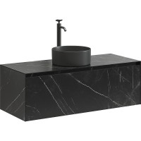 Тумба под раковину Sancos Stone 120 ST120NM подвесная Nero Marquina МДФ / ЛДСП