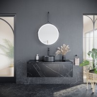 Тумба под раковину Sancos Stone 120 ST120NM подвесная Nero Marquina МДФ / ЛДСП
