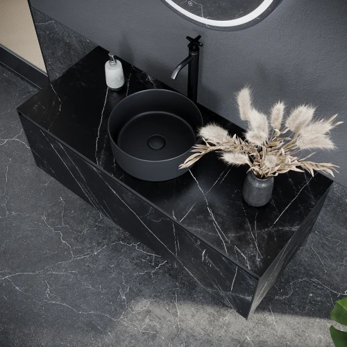 Тумба под раковину Sancos Stone 120 ST120NM подвесная Nero Marquina МДФ / ЛДСП