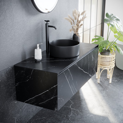 Тумба под раковину Sancos Stone 120 ST120NM подвесная Nero Marquina МДФ / ЛДСП