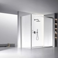Душевая стенка Veconi Rovigo KP-13 120 KP13-120-01-C5 профиль Хром стекло прозрачное