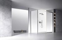 Душевая стенка Veconi Rovigo KP-13 120 KP13-120-01-C5 профиль Хром стекло прозрачное