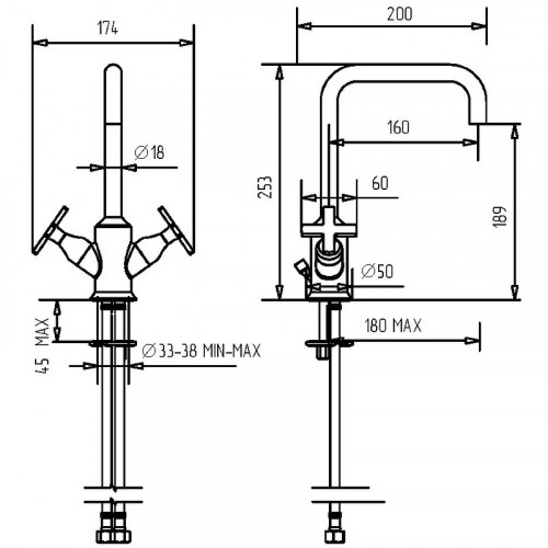 Смеситель для раковины Migliore Sirius 28165 Золото латунь